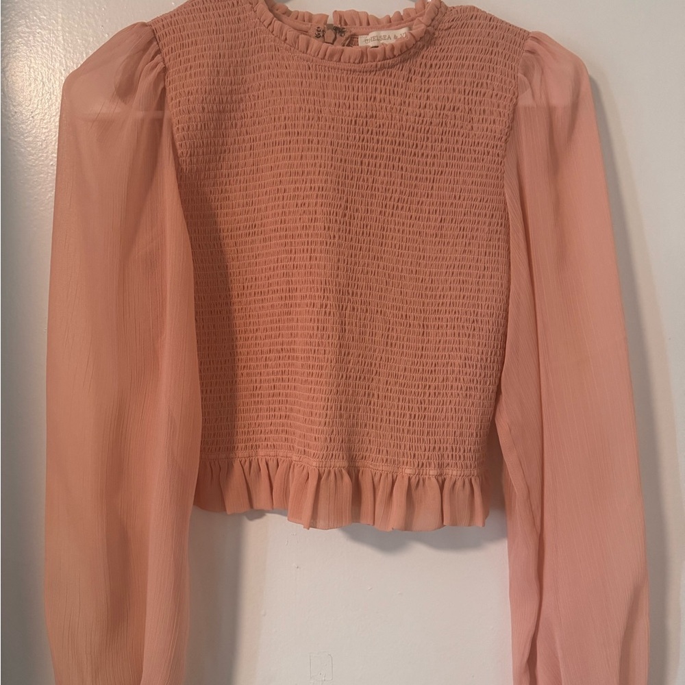 Chelsea & Violet Blush Smocked Blouse